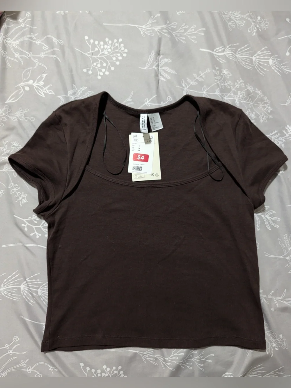 Divided Brown Women's Crop Top - Picture 1 of 3